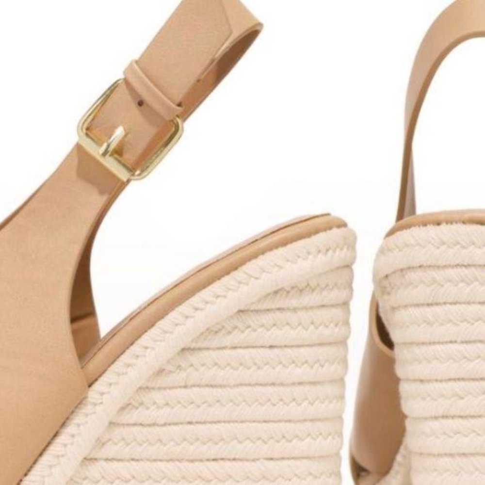 Slingback Espadrille Wedges in Toffee - Picture 5 of 8